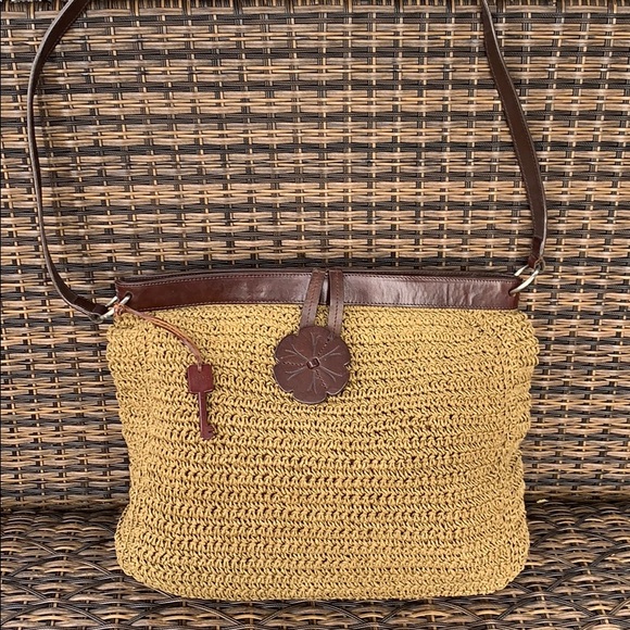 Fossil Handbags - Nice Size Fossil Straw Shoulder Bag
